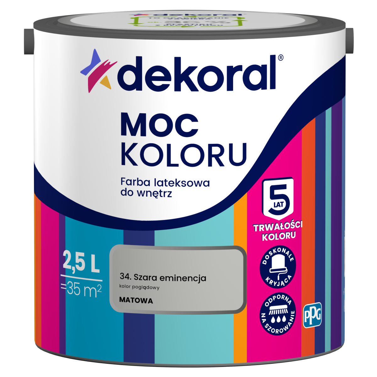 FARBA EMULSJA DEKORAL MOC KOLORU szara eminencja 2,5 L