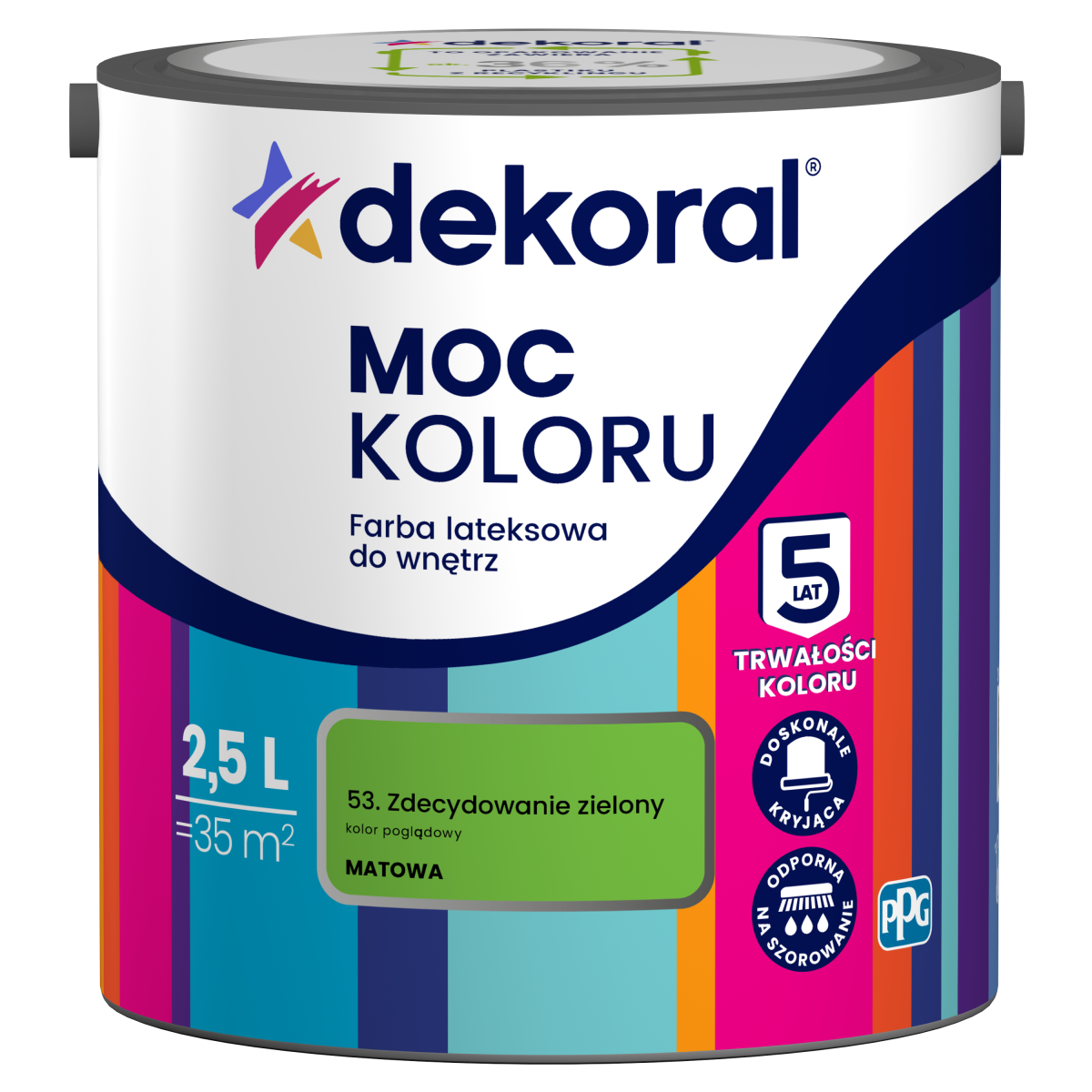 Farba emulsja Dekoral moc koloru zdecydowanie zielony 2,5 L Dekoral