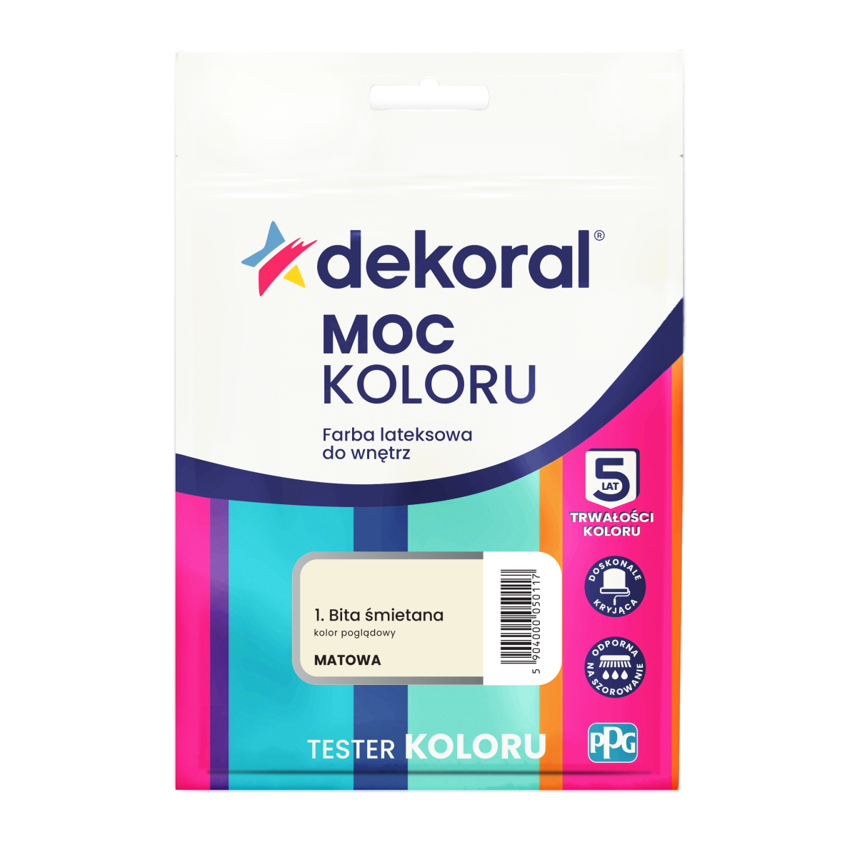 FARBA DEKORAL TESTER CLEAN&COLOR BITA ŚMIETANA 0,04l