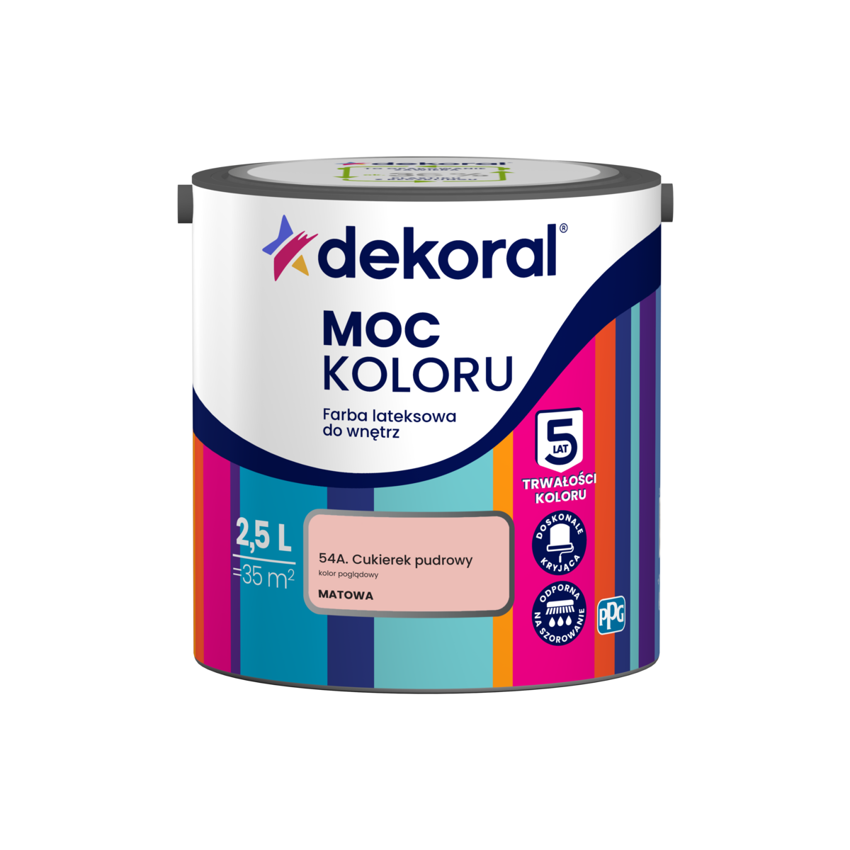 FARBA EMULSJA DEKORAL  MOC KOLORU CUKIEREK PUDROWY 2,5 l