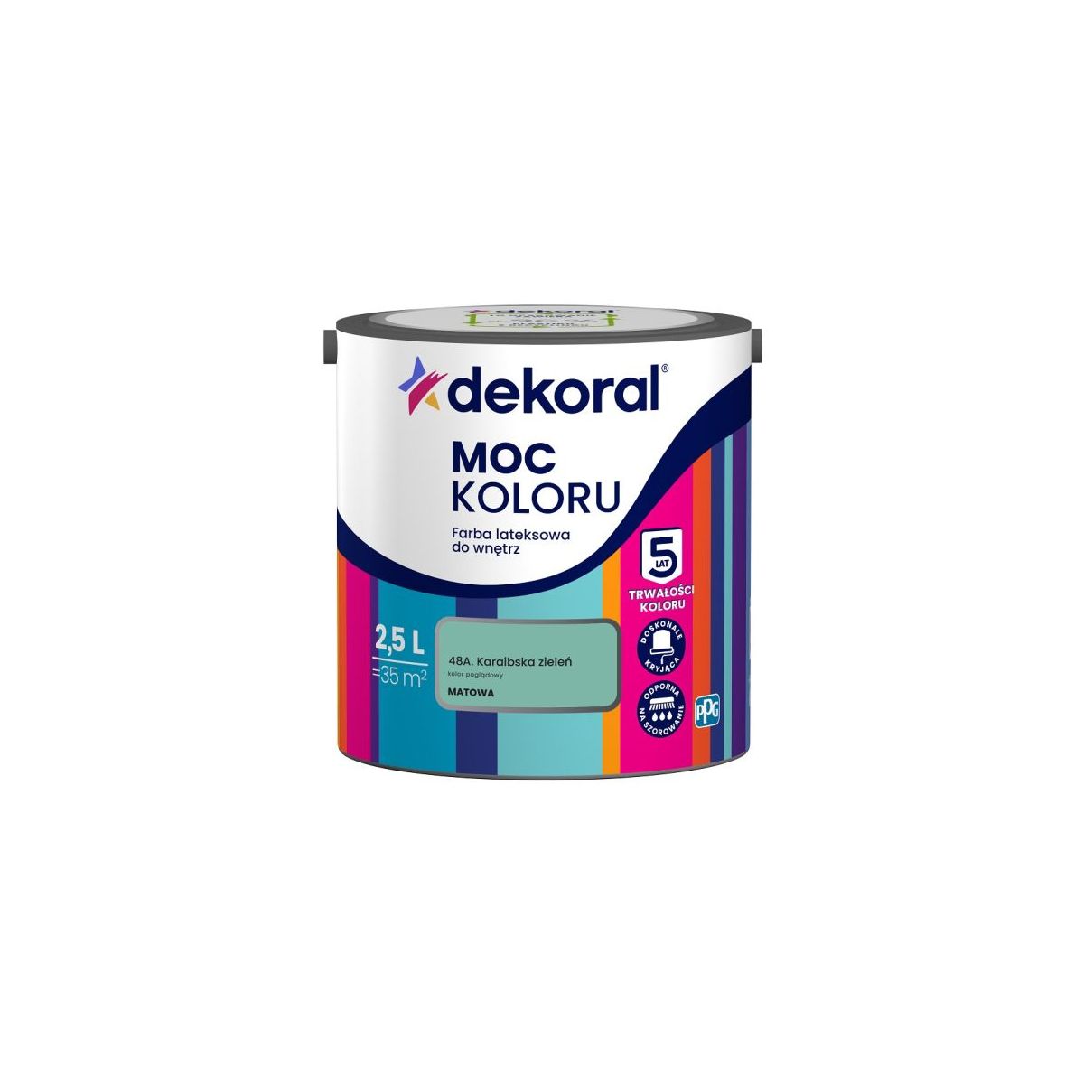 FARBA EMULSJA DEKORAL MOC KOLORU KARAIBSKA ZIELEŃ 2,5 l