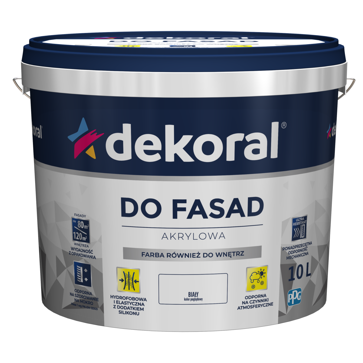 FARBA EMULSJA/FASADA DEKORAL POLINIT 10L śnieżnobiały