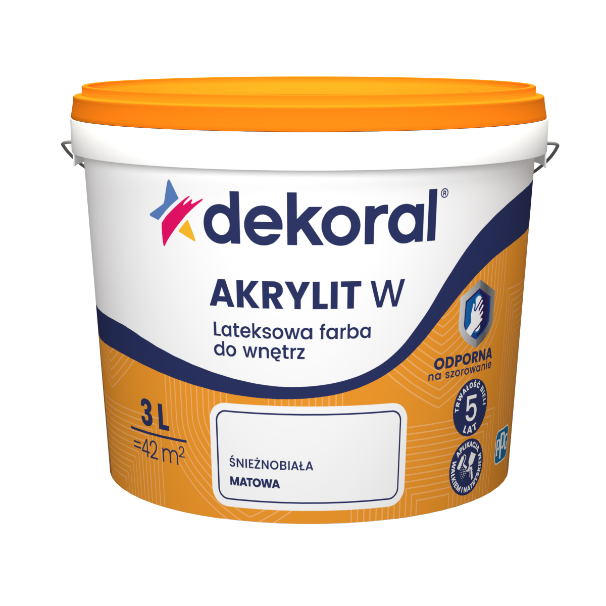 Farba emulsja Dekoral Akrylit 3 L biała