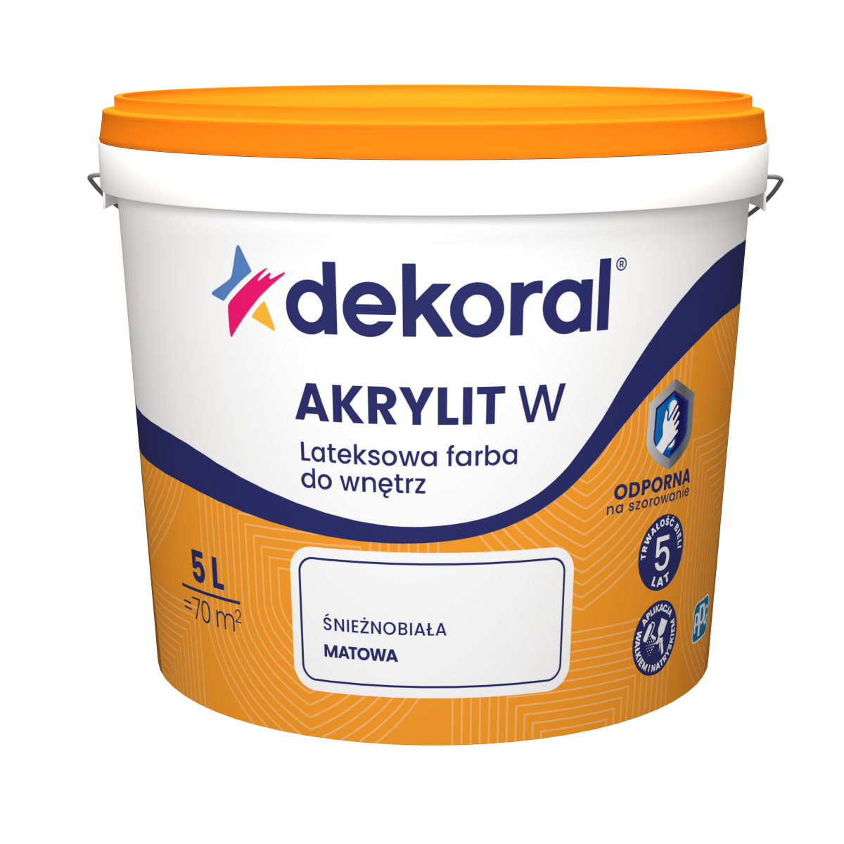 Farba emulsja Dekoral Akrylit 5 L biała
