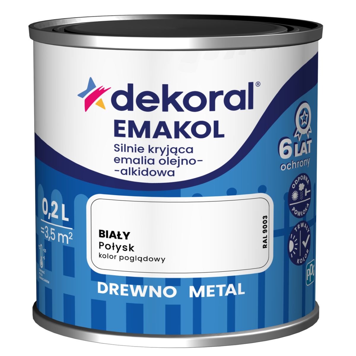 Farba emalia Dekoral Emakol Strong 0,2 L biały