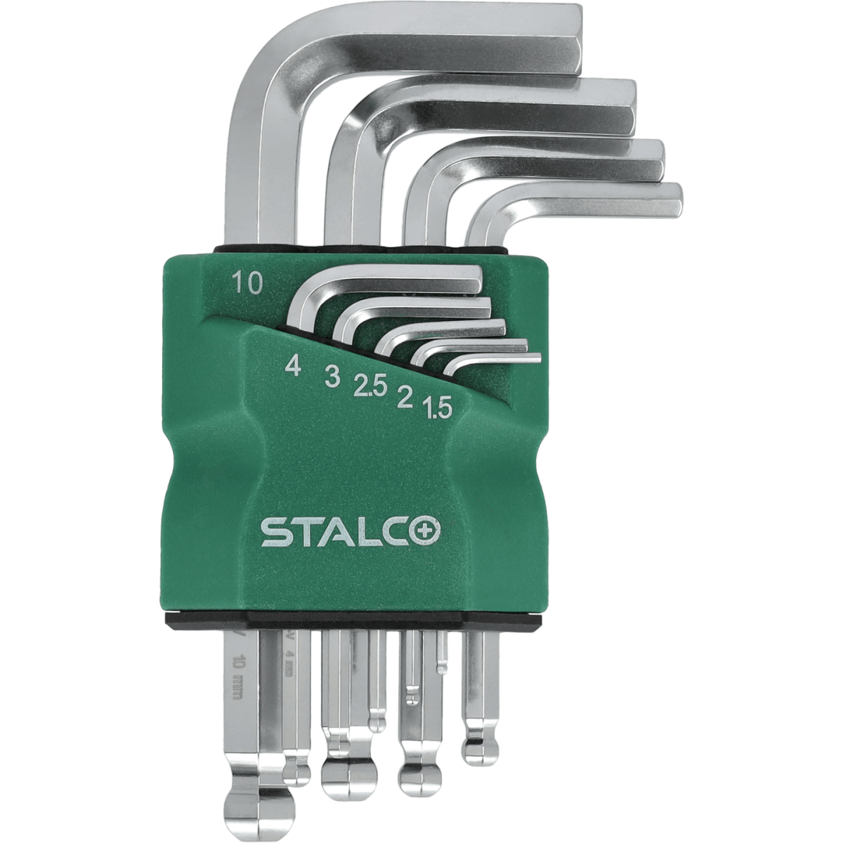 STALCO KLUCZE SZEŚCIOKĄTNE 1.5-2-2.5-3-4-5-6-8-10mm IMBUSY Z KULKĄ KRÓTKIE S