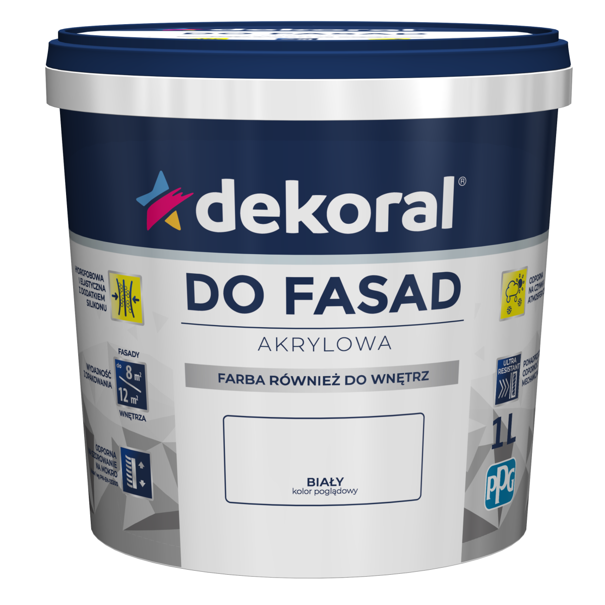 FARBA EMULSJA/FASADA DEKORAL POLINIT 1L śnieżnobiały 
