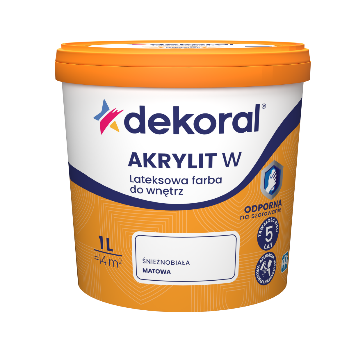 Farba emulsyjna Dekoral akrylit W 1 L śnieżnobiały Dekoral