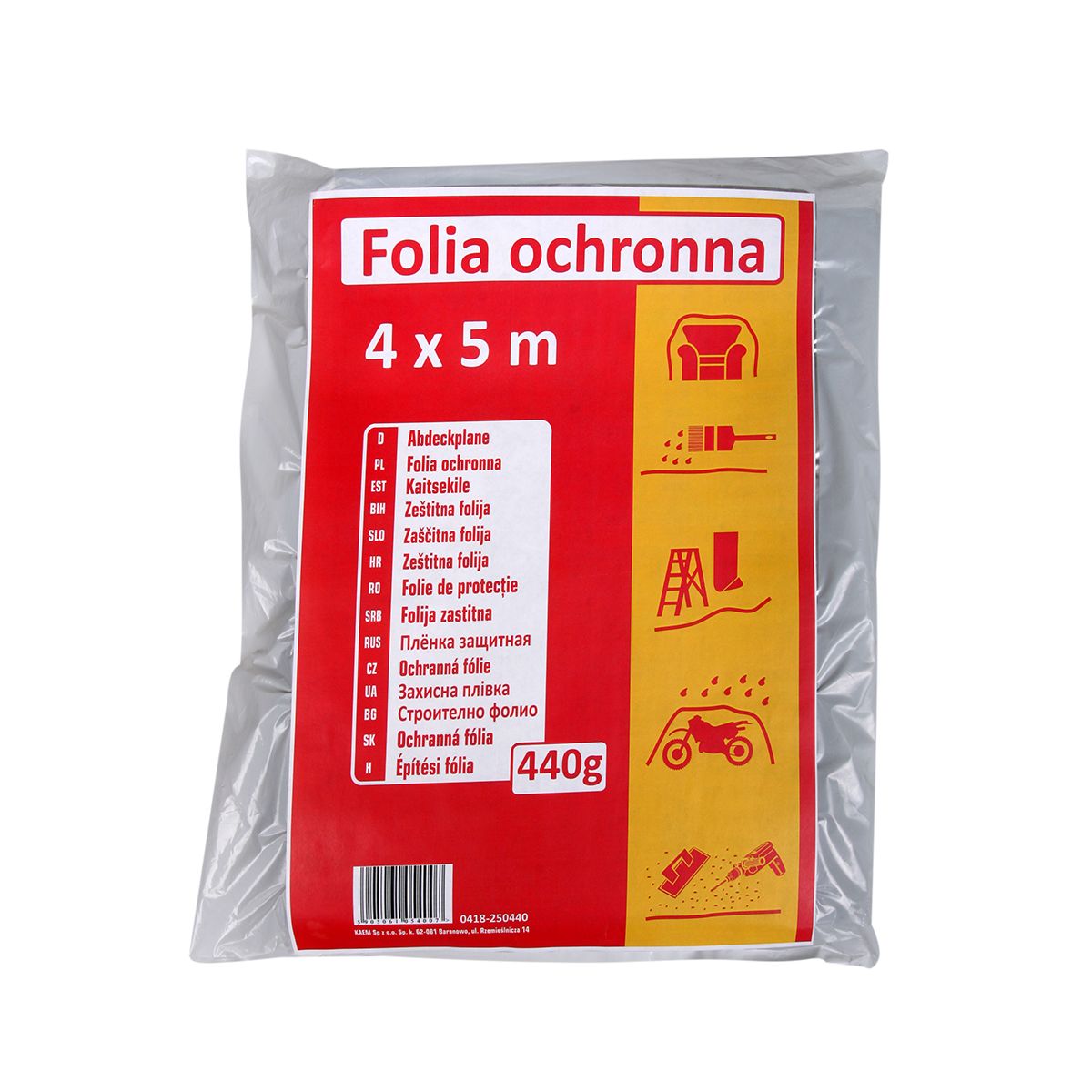 Folia malarska 4 m*5 m gruba 25 my Kaem