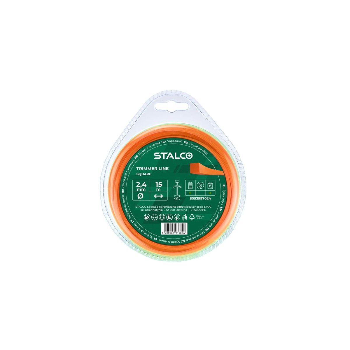 Żyłka tnąca kwadratowa Square 2,4 mm x 15 m Stalco