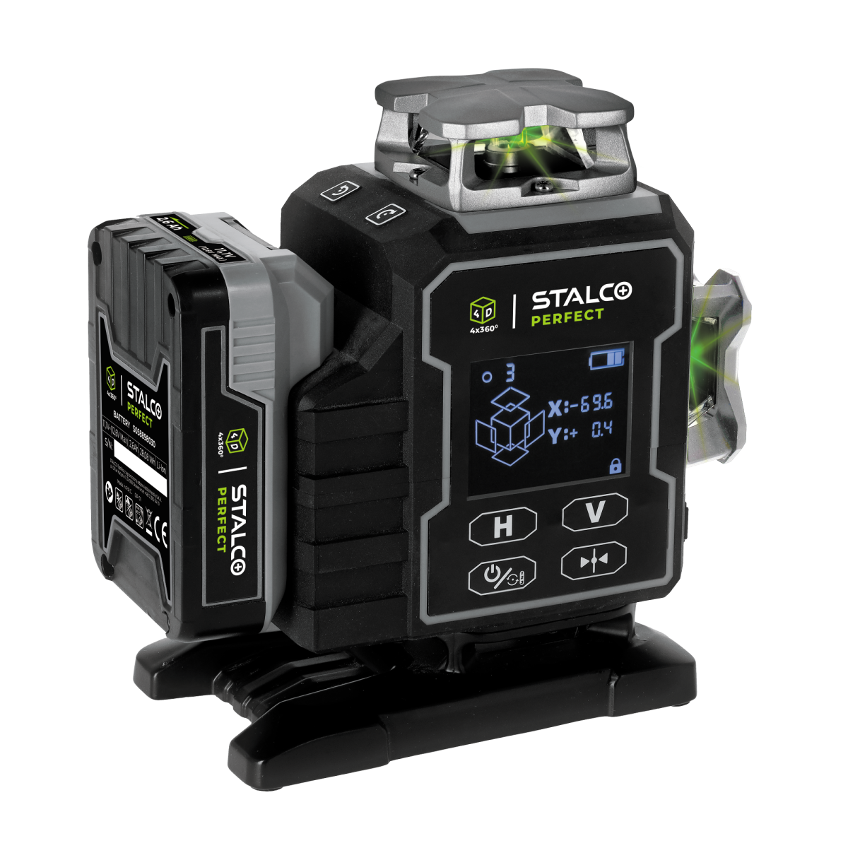 Laser krzyżowy 4D LLP4DG zielony Stalco - zdjęcie 2