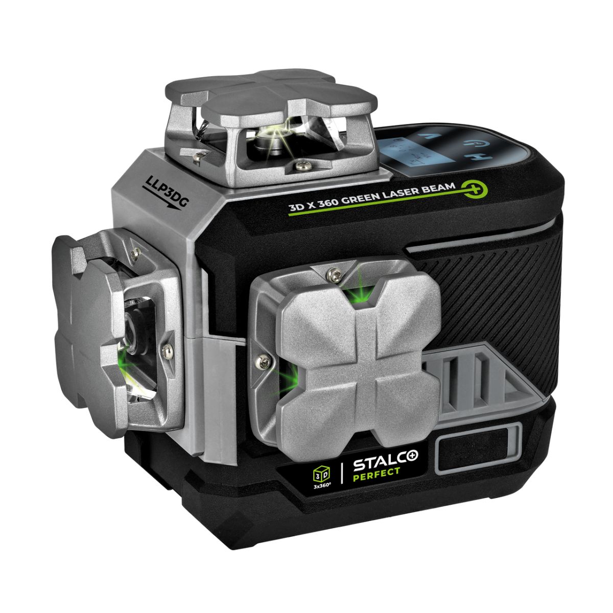 Laser krzyżowy 3D LLP3DG zielony Stalco