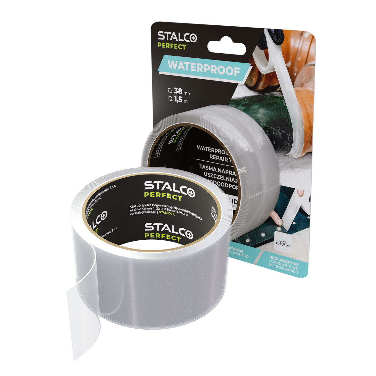 Taśma naprawcza uszczelniająca wodoodporna 38 mm x 1,5 m Stalco