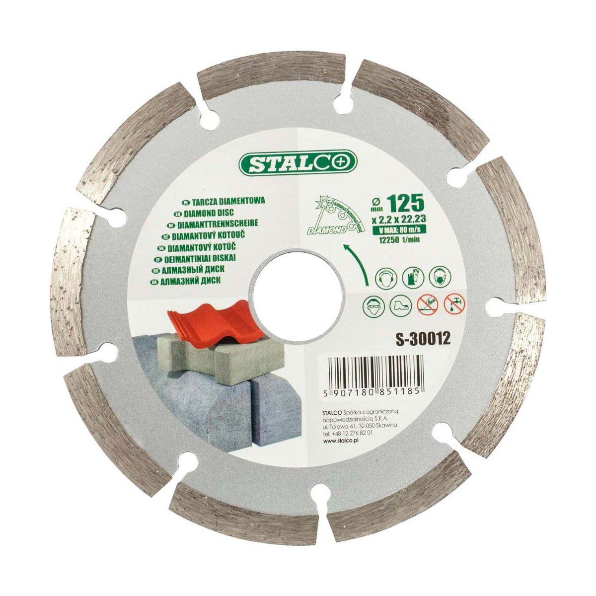 Tarcza diamentowa segmentowa 115 mm Stalco Standard S-30011
