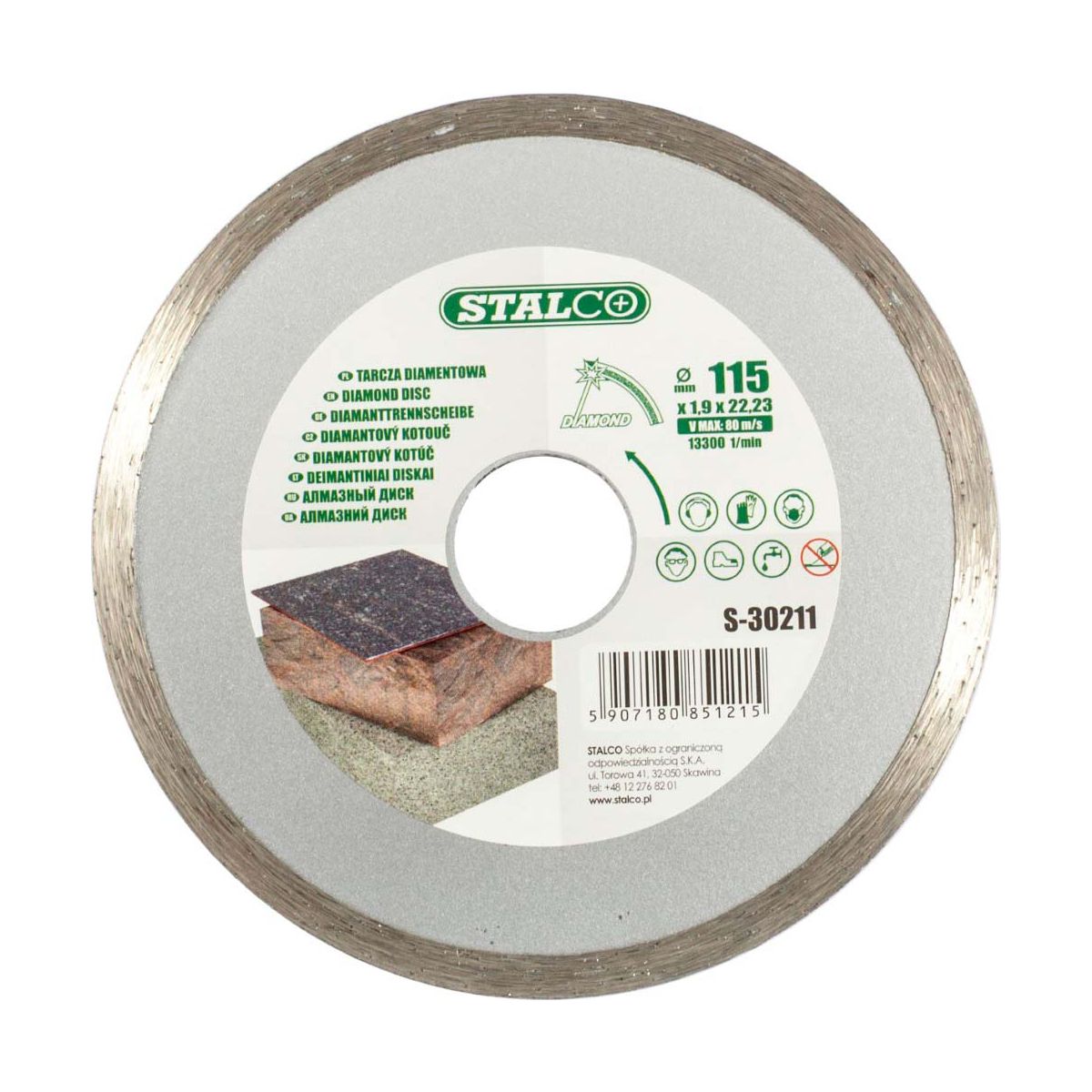 Tarcza diamentowa Stalco 115 mm glazura "Standard" S-30211