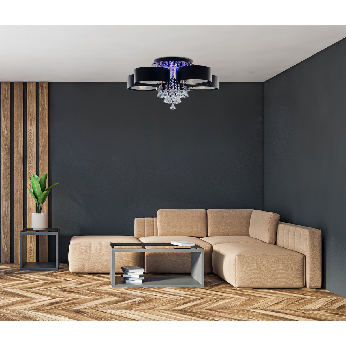 Element oprawy oświetleniowej DRS8006/5 plafon E27 5pł. 27 x LED Gold Black - zdjęcie 2